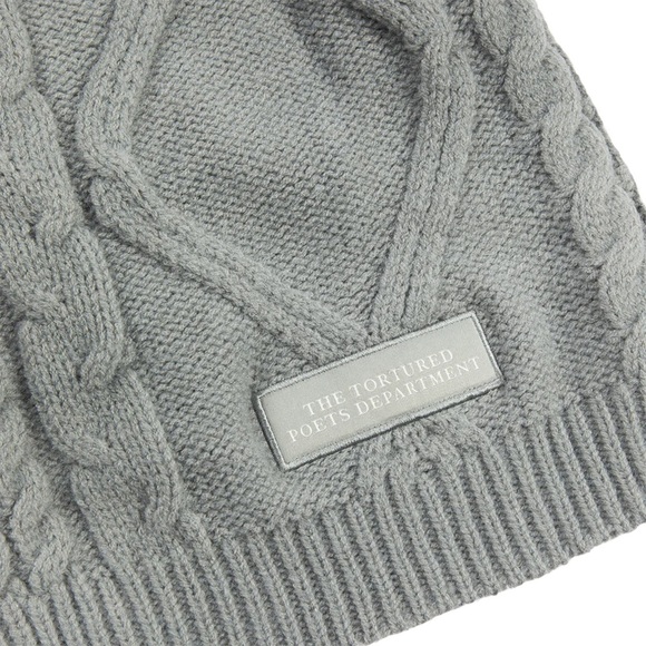 NEW Taylor Swift Authentic The Tortured Poets Department Gray Cardigan Sweater S - Picture 4 of 7